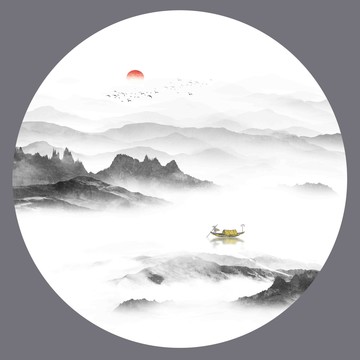 新中式山水裝飾畫