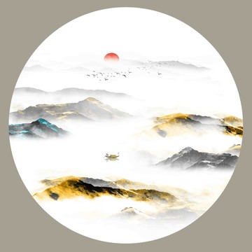 中式山水裝飾畫