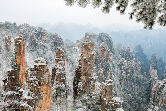 张家界天子山雪景