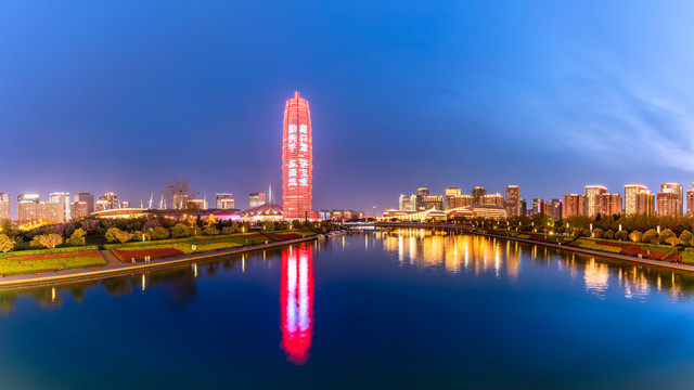 中国河南郑州夜景