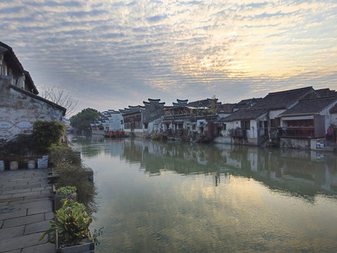 震泽古镇老街街景