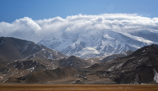 新疆帕米尔高原大峡谷胡杨林