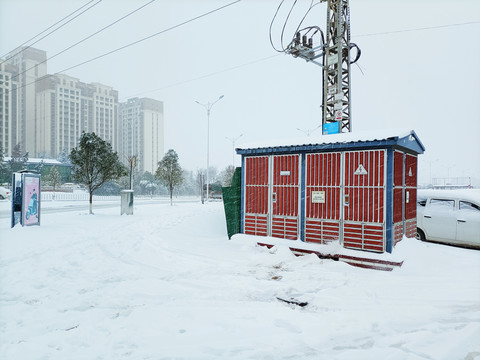 街道雪景