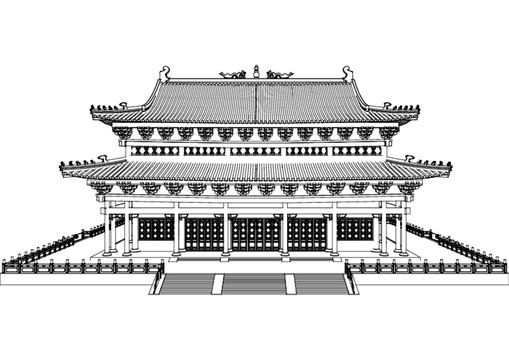 北京潭柘寺廡殿頂大雄寶殿