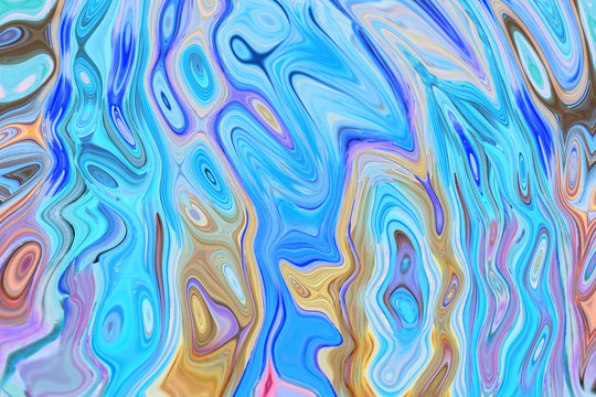 抽象蓝色流体艺术画