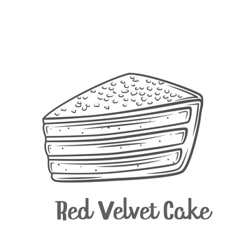 手绘红丝绒蛋糕插图