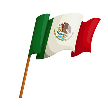 墨西哥国旗水彩插图