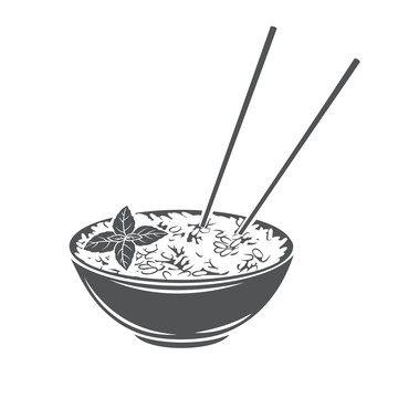 中式米饭筷子插图