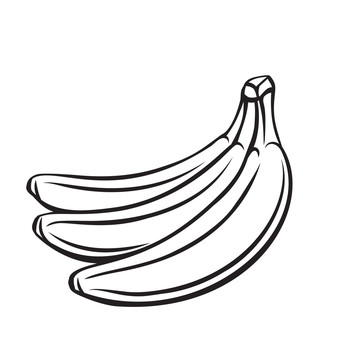 黑白香蕉插圖