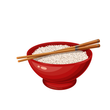 米飯餐碗插圖