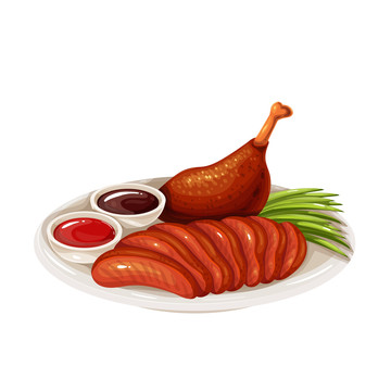 中式烤鴨腿插圖