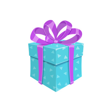 紫蓝礼物盒元素