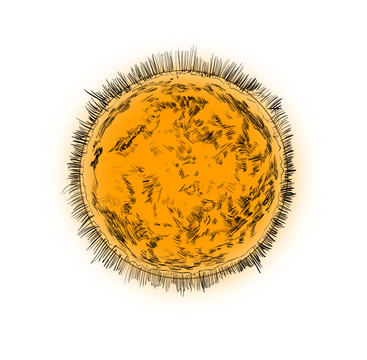 太陽手繪插畫