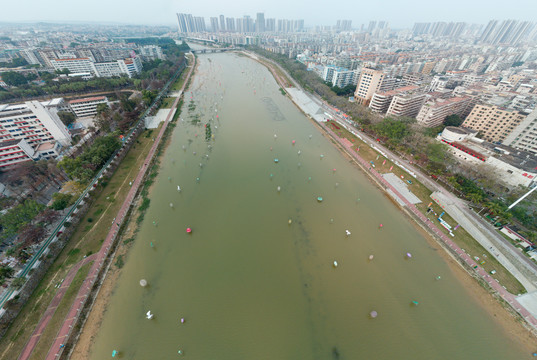 小东江灯光艺术基础建设航拍