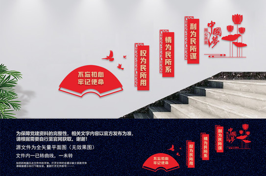 權(quán)為民所用樓梯文化墻