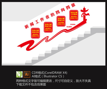 四向四做樓道文化墻