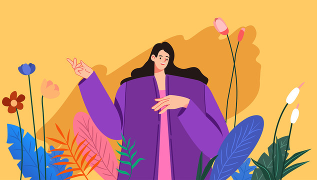 婦女節(jié)鮮花背景插畫(huà)