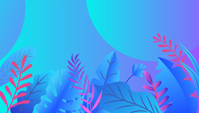 淺色植物插畫