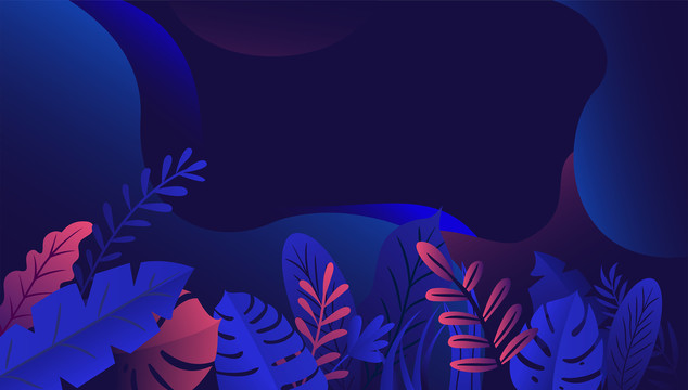 深色植物插畫