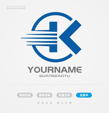 K字母蓝色LOGO