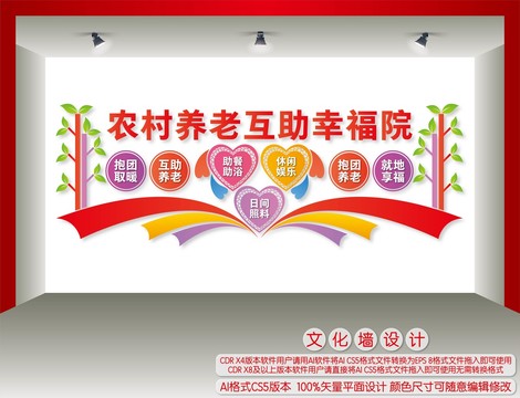 農(nóng)村養(yǎng)老互助幸福院文化墻