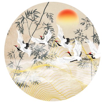 水墨竹子插畫