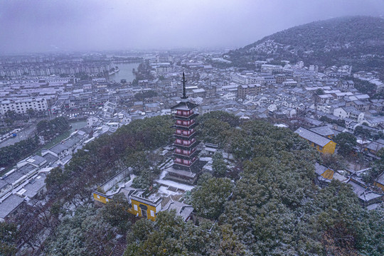 苏州吴中区光福镇铜观音寺雪景