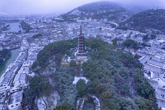 苏州吴中区光福镇铜观音寺雪景