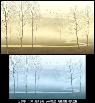 樹林背景墻