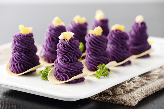 杂果紫薯泥