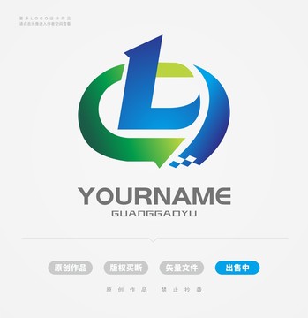 B字母L字母蓝色logo