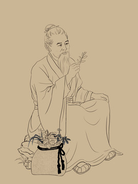 采藥老人線稿