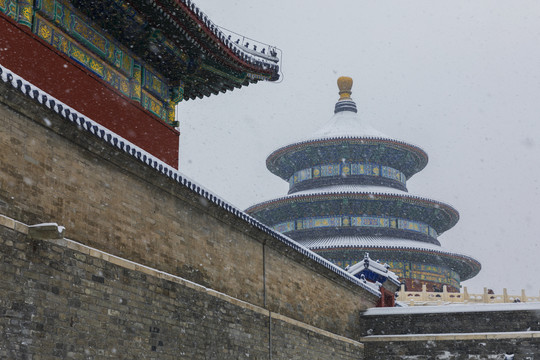 天坛雪景