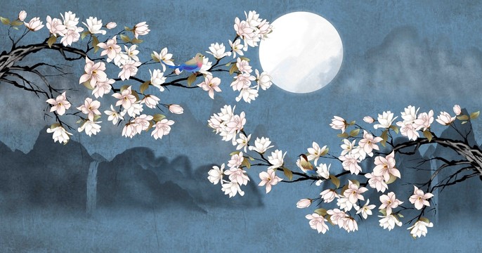 古風(fēng)古典玉蘭花圖