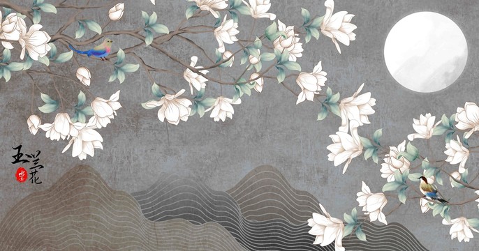 玉蘭古風(fēng)畫