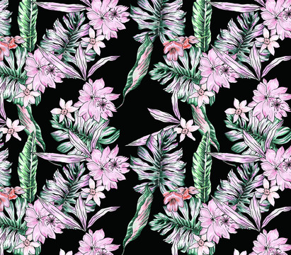 粉花綠葉