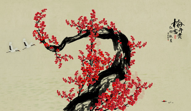 梅花裝飾畫