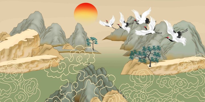 綠水青山插畫(huà)