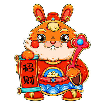 國潮財神兔元素