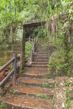 龙华古镇八仙山上山石梯