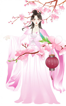 桃花插畫