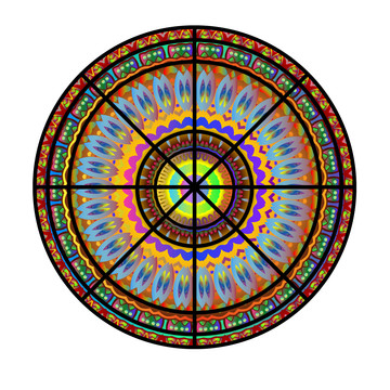 教堂玻璃正圆图案