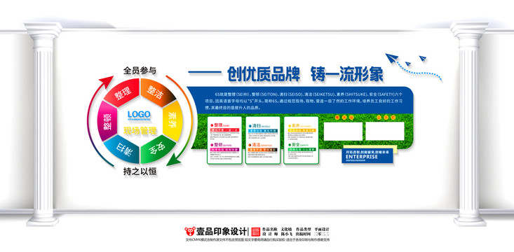 6S管理文化墻