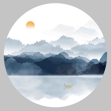 意境水墨山水畫
