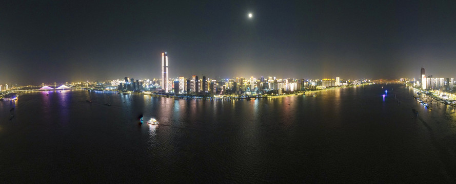 武汉城市夜景灯光秀全景图