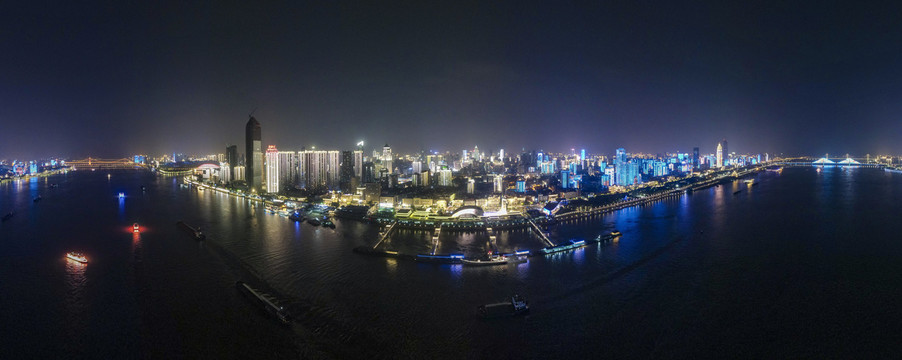 武汉城市夜景灯光秀全景图
