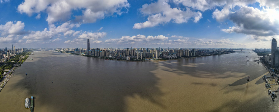 武汉城市风光全景图航拍