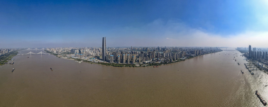 武汉城市风光全景图航拍