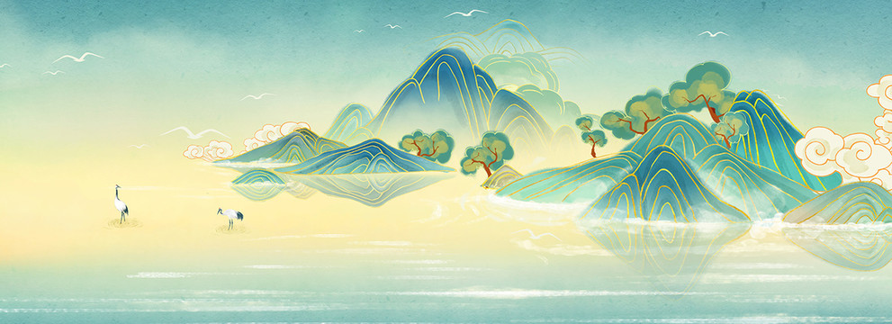 國(guó)潮山水