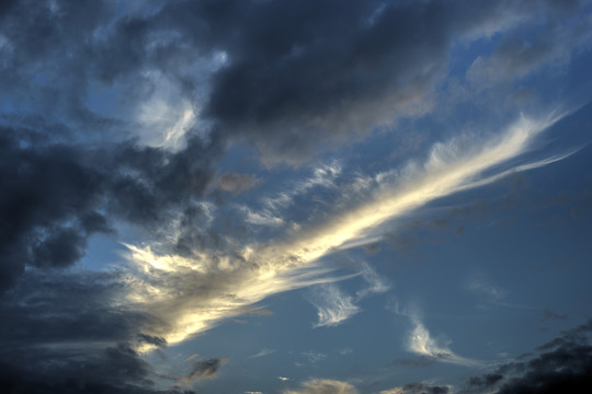 金华婺江夕阳晚霞云彩